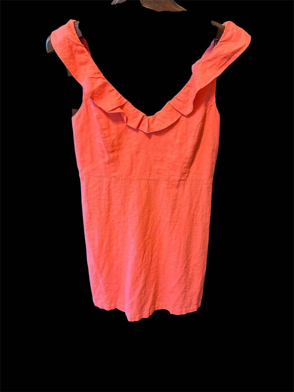 Old Navy Coral Ruffle V-Neck Tank Dress brand new ,linen size L